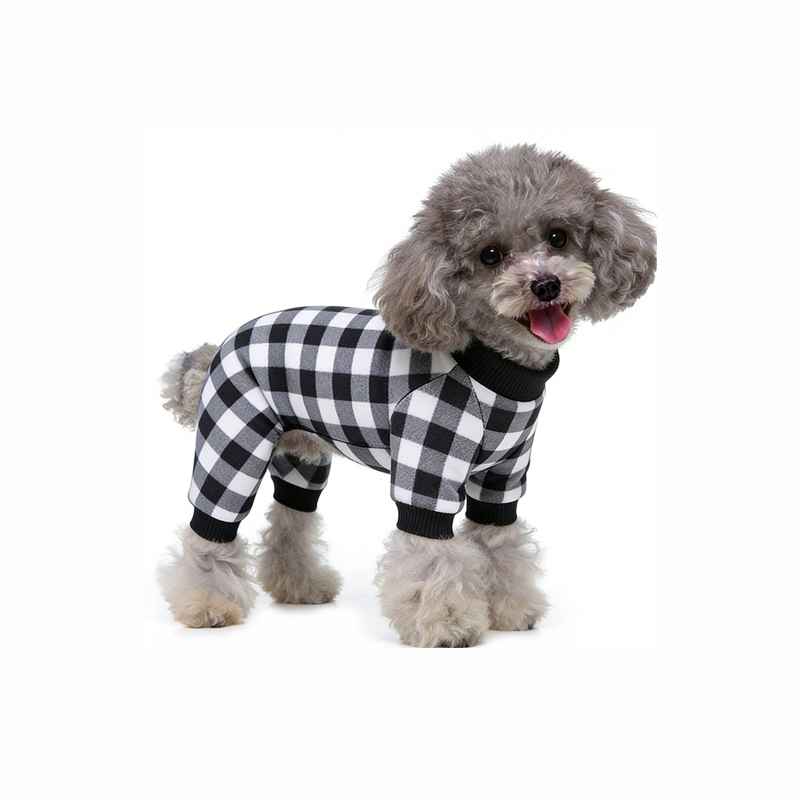 soft-and-comfortable-buffalo-plaid-full-body-pet-pajamas