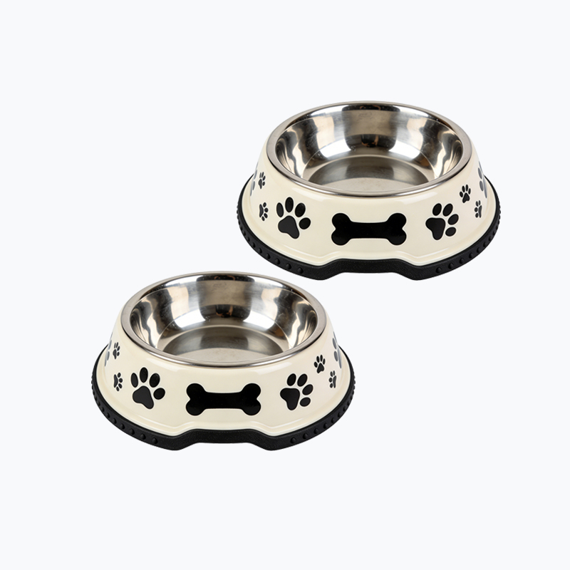 playful-bone-paw-stainless-steel-pet-bowl